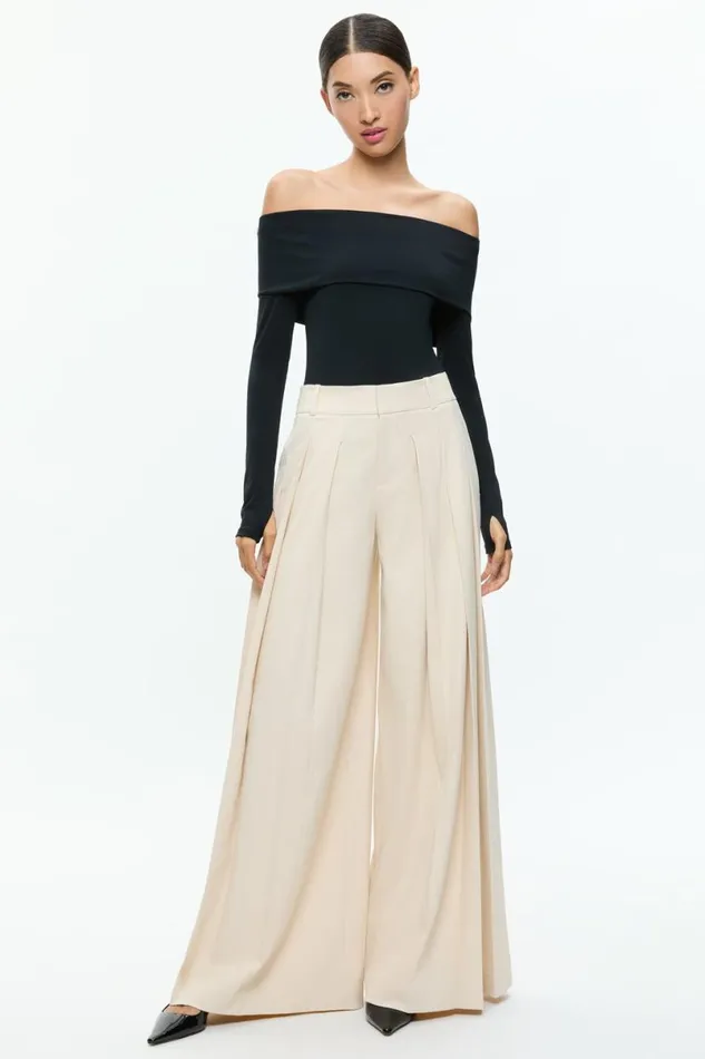 Alice Olivia Elia Bodysuit Black Women Tops