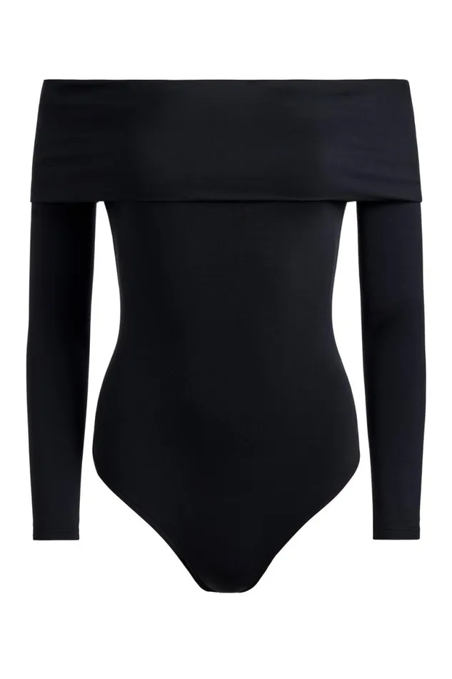 Alice Olivia Elia Bodysuit Black Women Tops