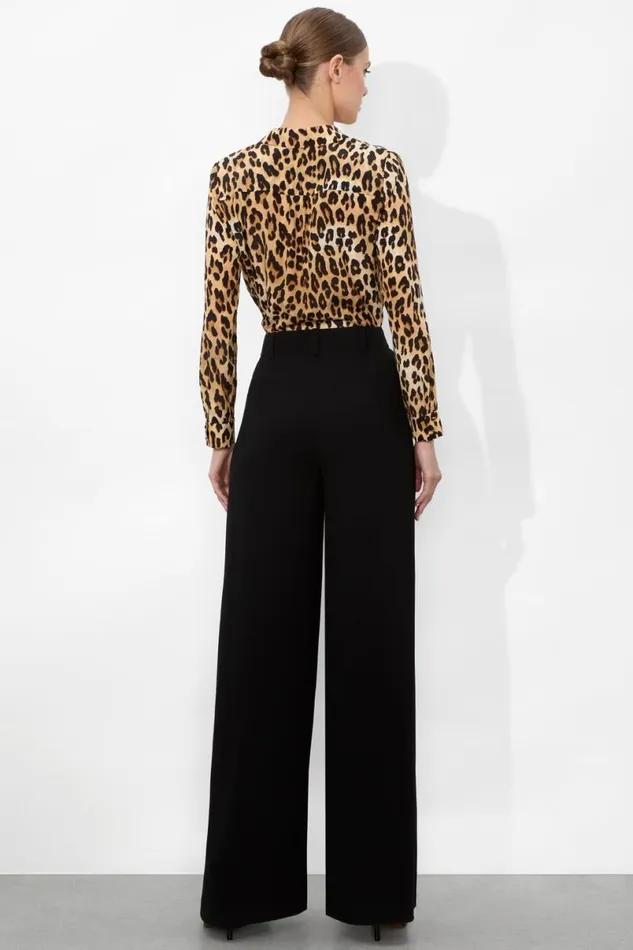 Alice Olivia Eloise Button Down Spotted Leopard Multi Women Tops