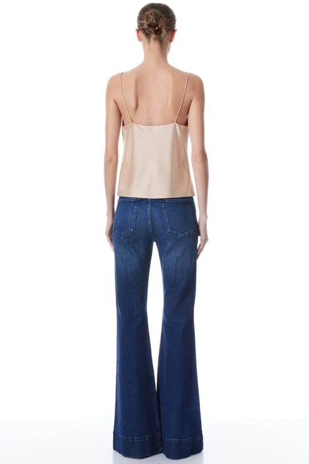 Alice Olivia Harmon Slip Tank Almond Women Tops