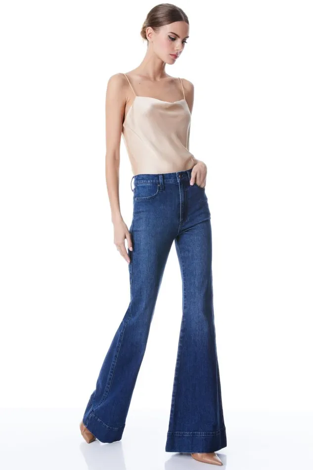 Alice Olivia Harmon Slip Tank Almond Women Tops