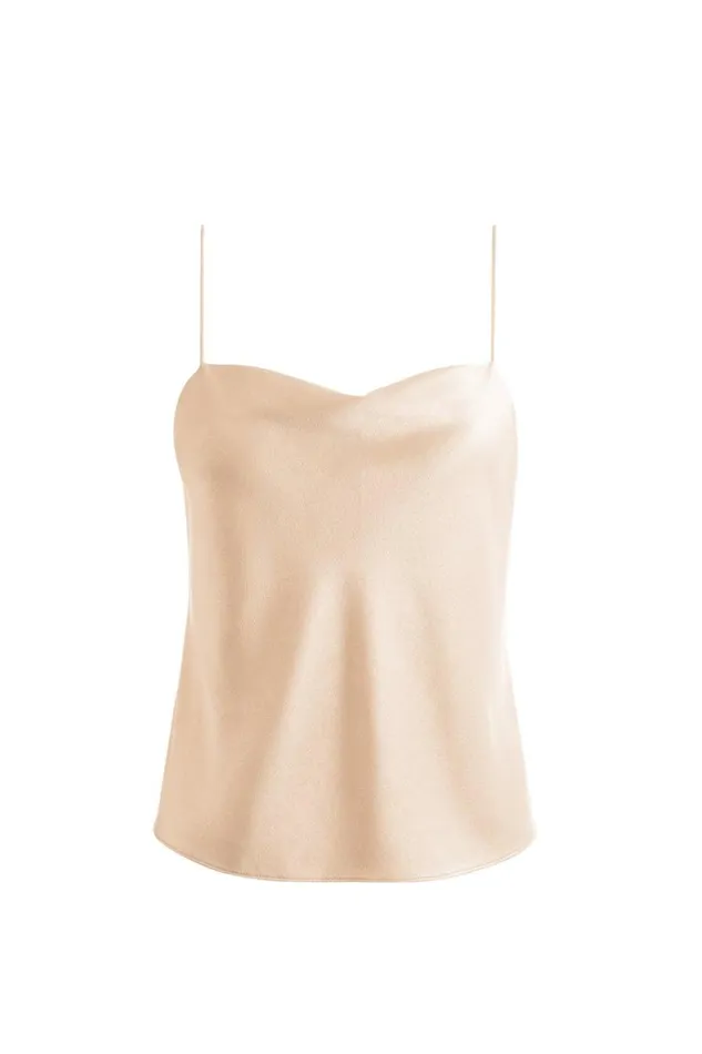 Alice Olivia Harmon Slip Tank Almond Women Tops
