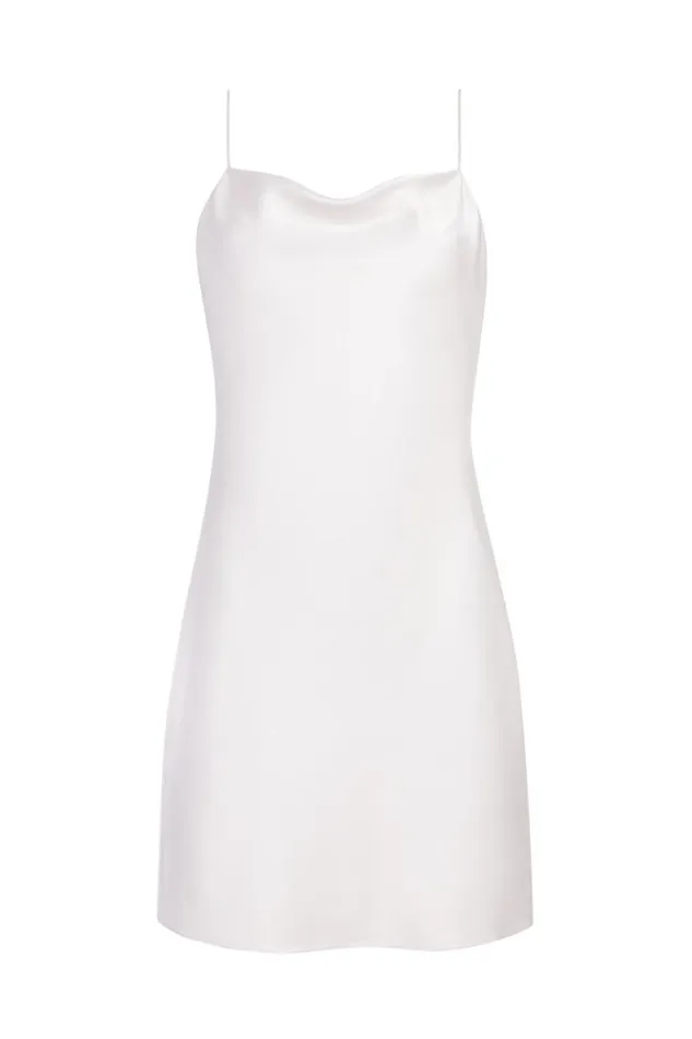 Alice Olivia Harmony Mini Slip Dress Off White Women Dresses