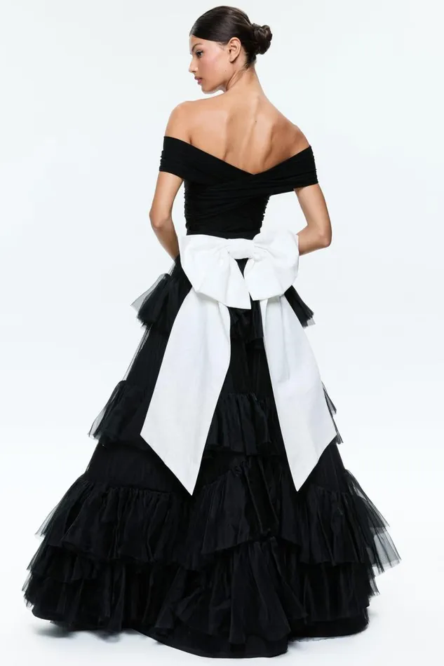 Alice Olivia Jessica Ballgown Skirt Blackoff White Women Skirts