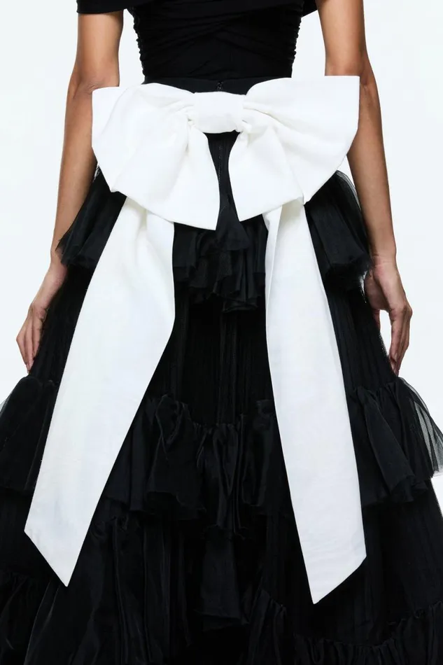 Alice Olivia Jessica Ballgown Skirt Blackoff White Women Skirts