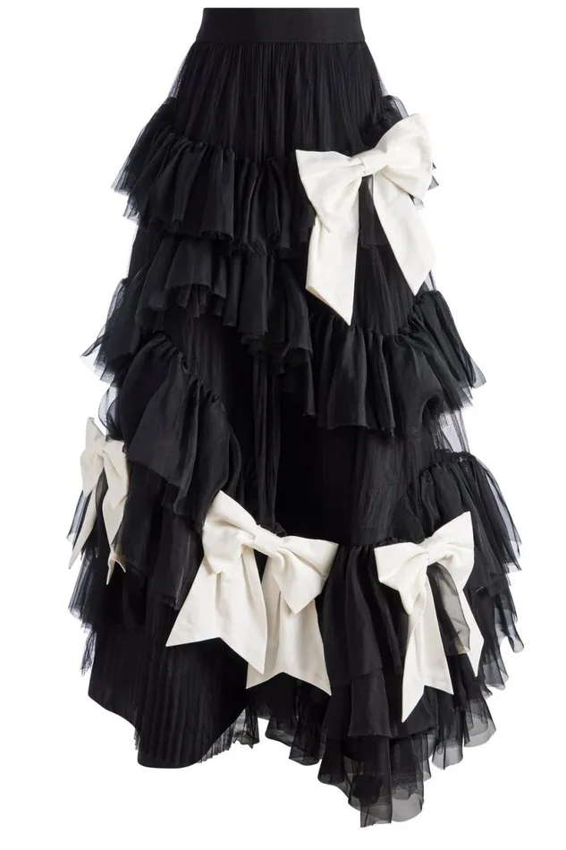 Alice Olivia Jessica Ballgown Skirt Blackoff White Women Skirts