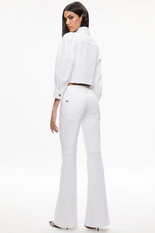 Alice Olivia Lana Denim Jacket White Women Outerwear