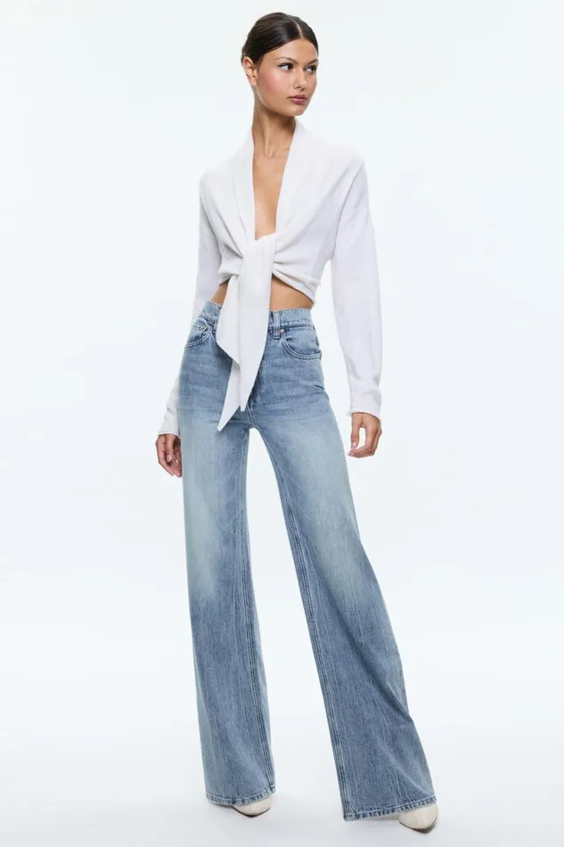 Alice Olivia Lanita Cardigan Ecru Women Sweaters