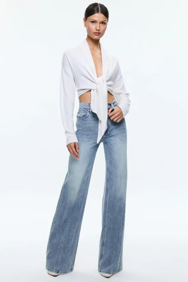 Alice Olivia Lanita Cardigan Ecru Women Sweaters