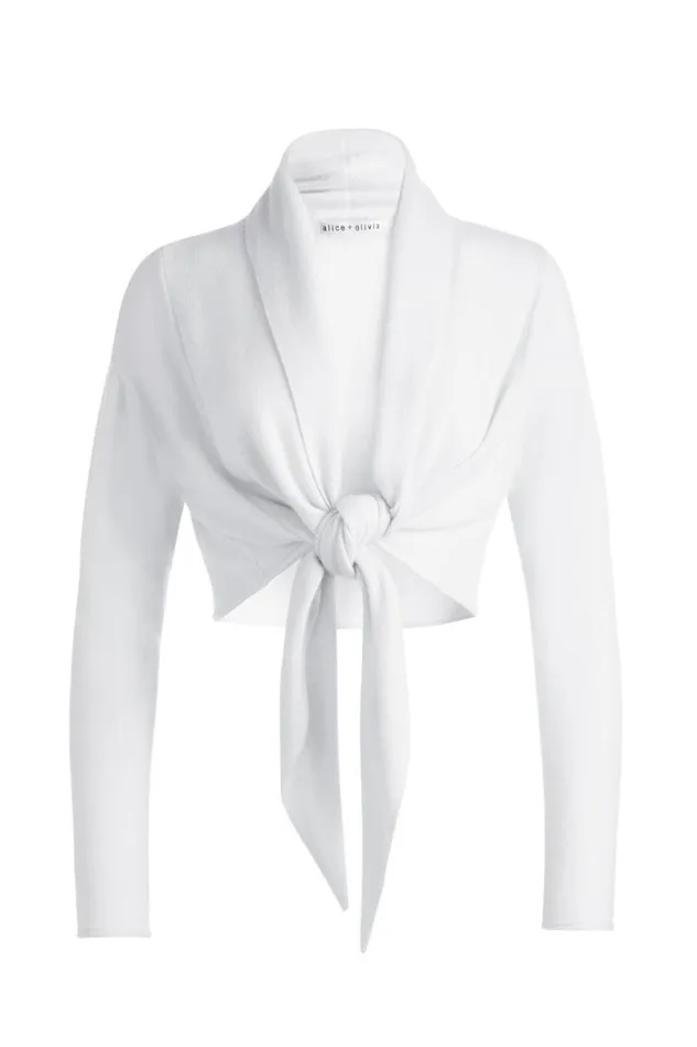 Alice Olivia Lanita Cardigan Ecru Women Sweaters