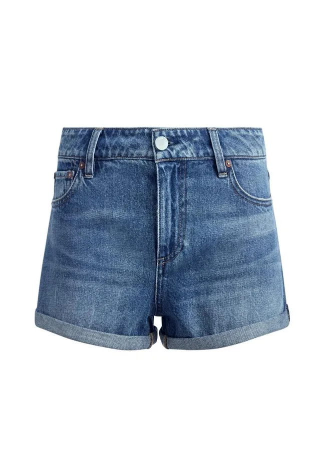 Alice Olivia Maggie Mid Rise Vintage Shorts Brooklyn Blue Women Shorts