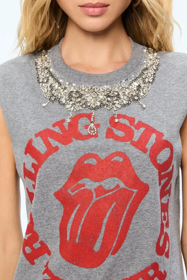 Alice Olivia Micah Muscle Tank Greybright Ruby Women Tops