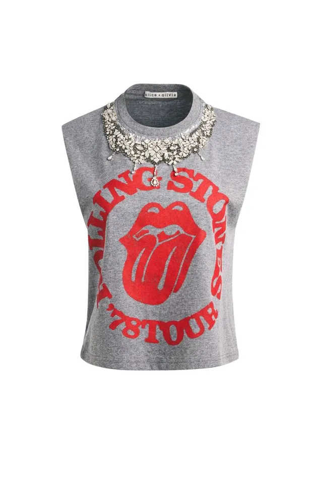 Alice Olivia Micah Muscle Tank Greybright Ruby Women Tops