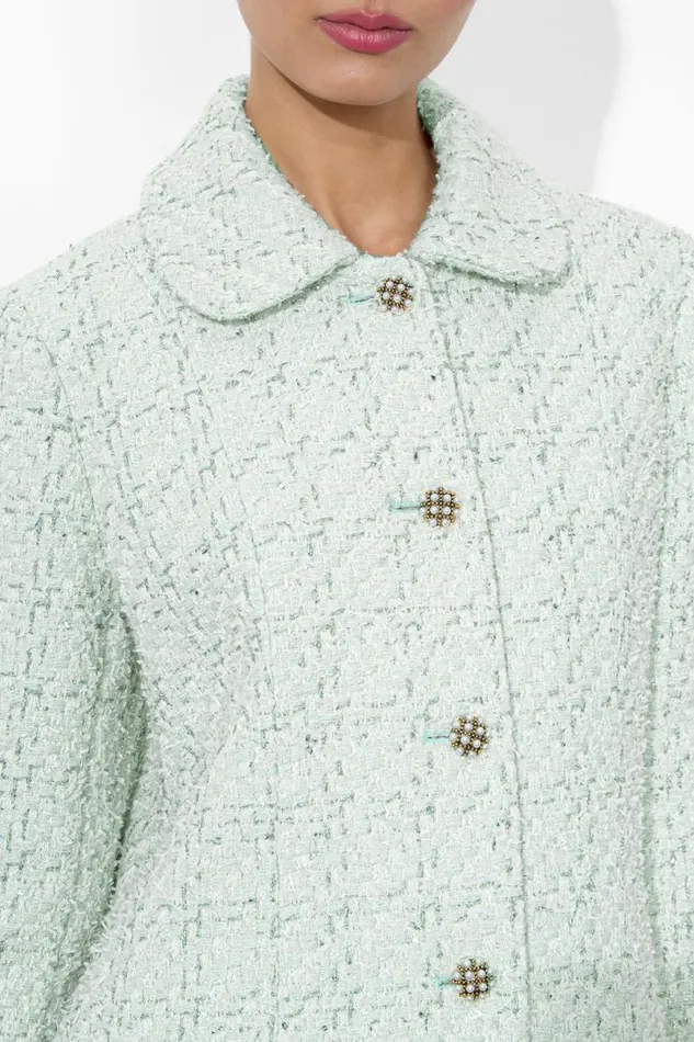 Alice Olivia Purcell Peacoat Sea Spray Women Outerwear