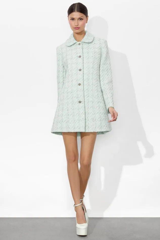Alice Olivia Purcell Peacoat Sea Spray Women Outerwear