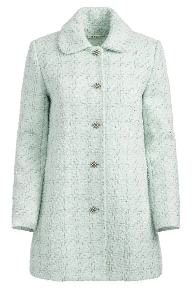 Alice Olivia Purcell Peacoat Sea Spray Women Outerwear