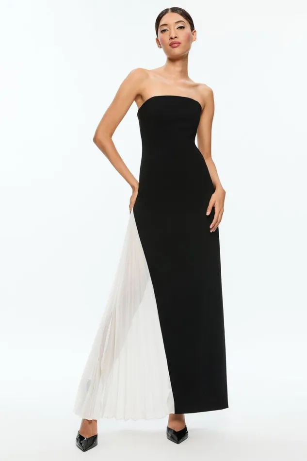 Alice Olivia Retha Maxi Dress Blackoff White Women Dresses