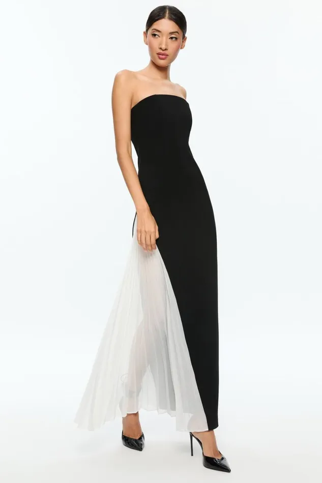 Alice Olivia Retha Maxi Dress Blackoff White Women Dresses