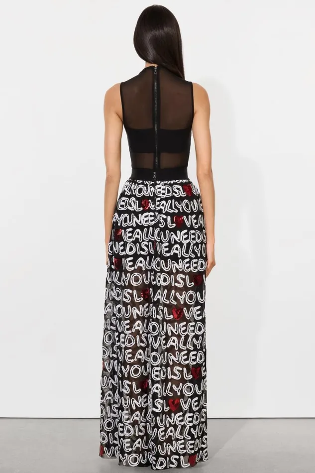 Alice Olivia The Beatles Levon Sequin Ballgown Skirt All You Need Is Love Women Skirts