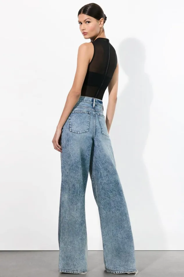 Alice Olivia Tucker Jean Harlow Vintage Blue Women Pants