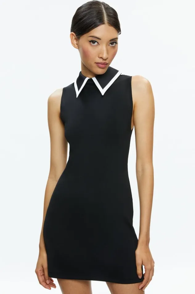 Alice Olivia Wynell Mini Dress Blackoff White Women Dresses
