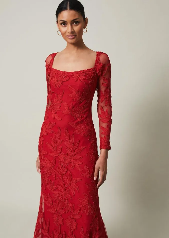 Alicia Tapework Maxi Dress Scarlet Women Phase Eight Dresses
