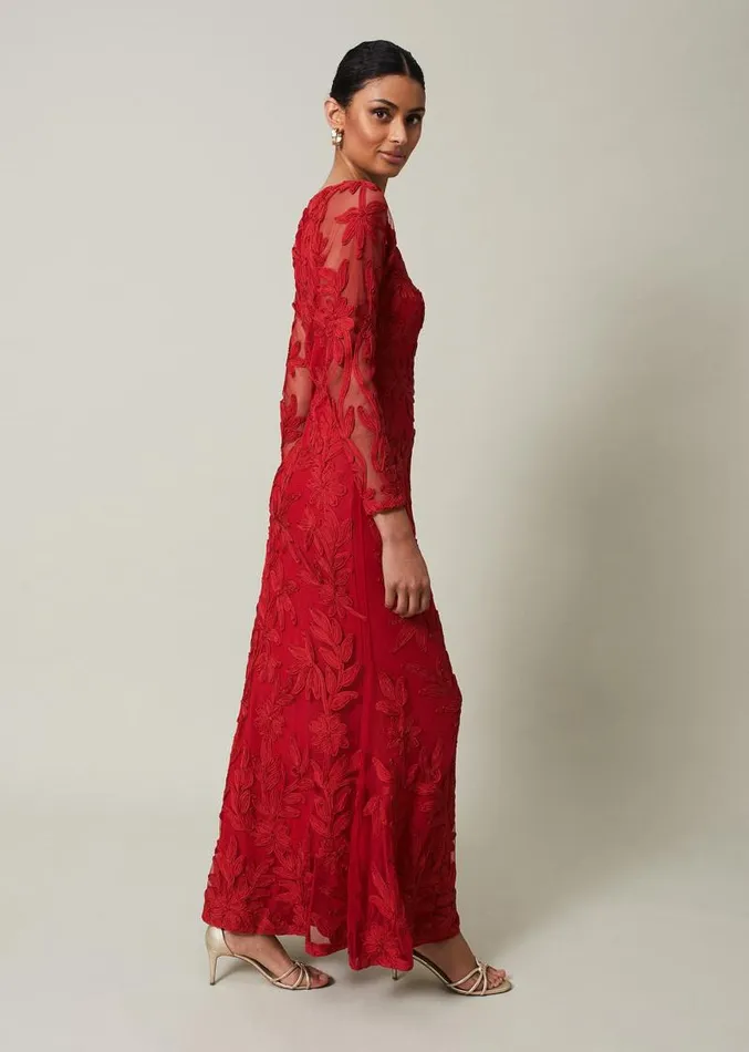 Alicia Tapework Maxi Dress Scarlet Women Phase Eight Dresses