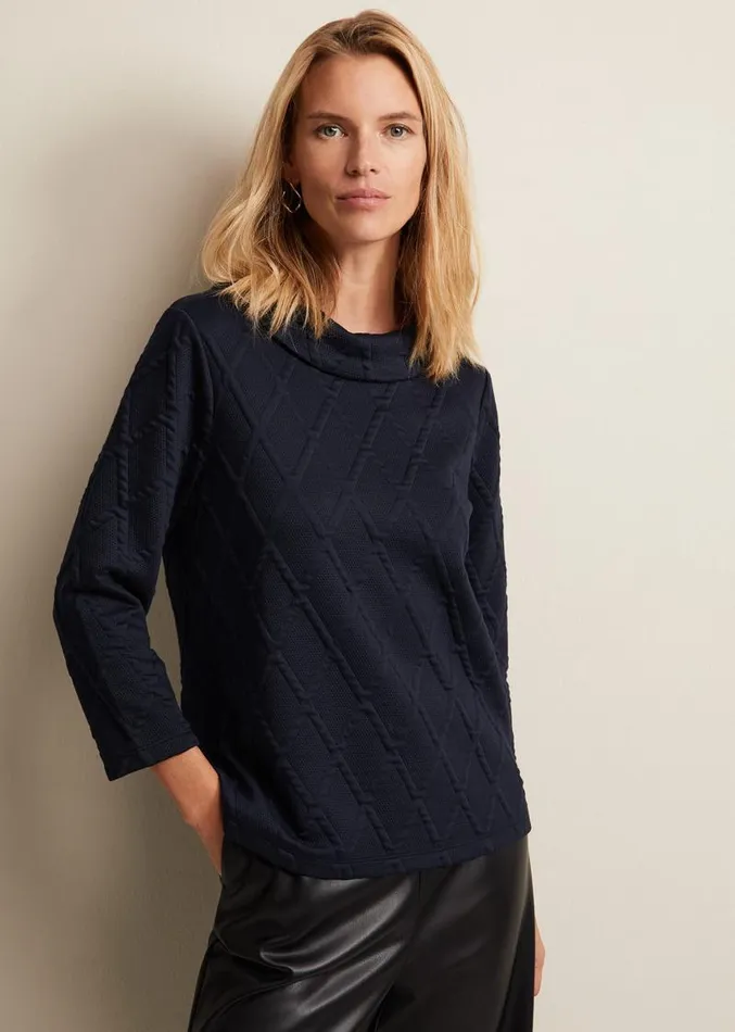 Alira Textured Top Navy Women Phase Eight Tops and TShirts
