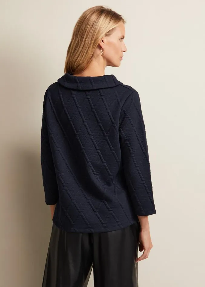 Alira Textured Top Navy Women Phase Eight Tops and TShirts