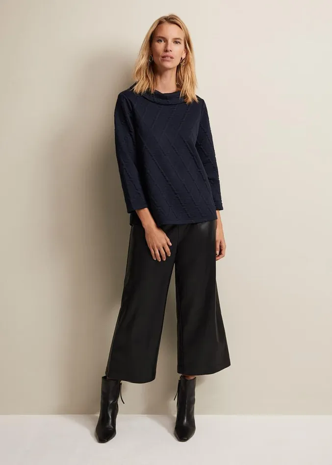 Alira Textured Top Navy Women Phase Eight Tops and TShirts