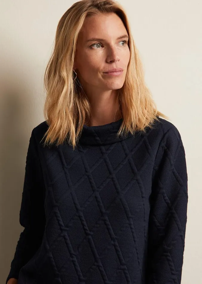 Alira Textured Top Navy Women Phase Eight Tops and TShirts