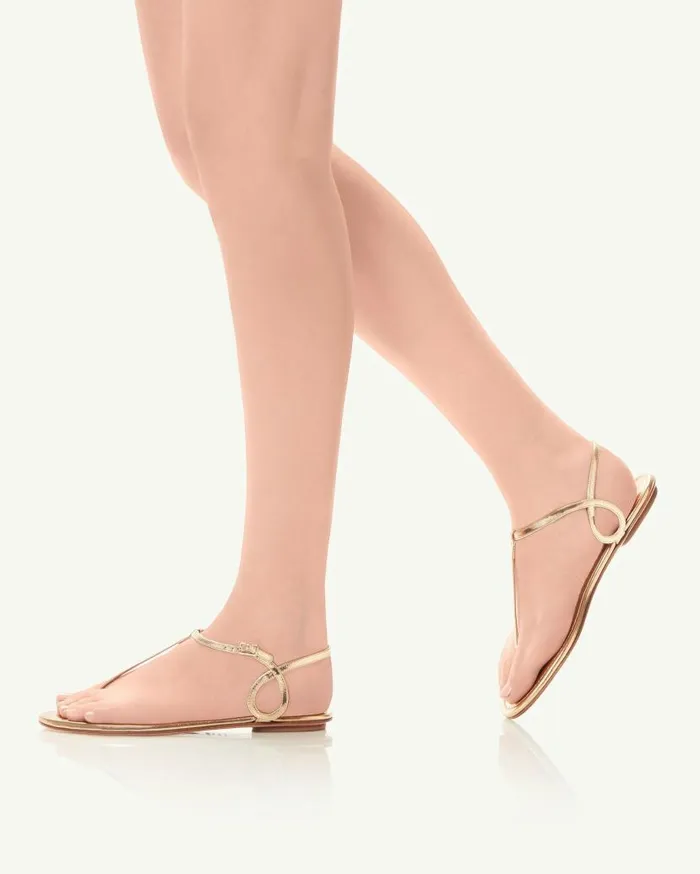 Almost Bare Sandal Flat Gold Women Aquazzura Flats Almost Bare Sandal Flat Gold Women Aquazzura Flats