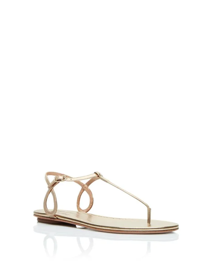 Almost Bare Sandal Flat Gold Women Aquazzura Flats Almost Bare Sandal Flat Gold Women Aquazzura Flats