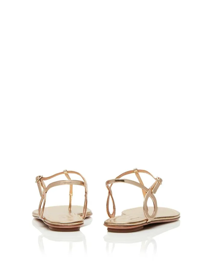 Almost Bare Sandal Flat Gold Women Aquazzura Flats Almost Bare Sandal Flat Gold Women Aquazzura Flats