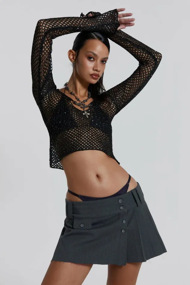 Ampm Pleated Mini Skirt Grey Women Jaded London Skirts Ampm Pleated Mini Skirt Grey Women Jaded London Skirts