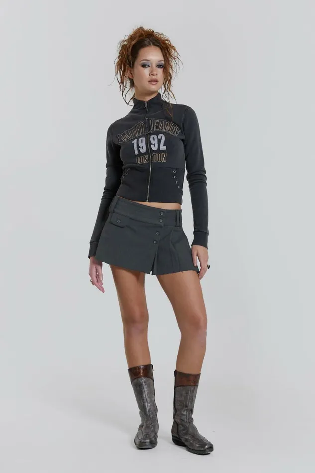 Ampm Pleated Mini Skirt Grey Women Jaded London Skirts Ampm Pleated Mini Skirt Grey Women Jaded London Skirts