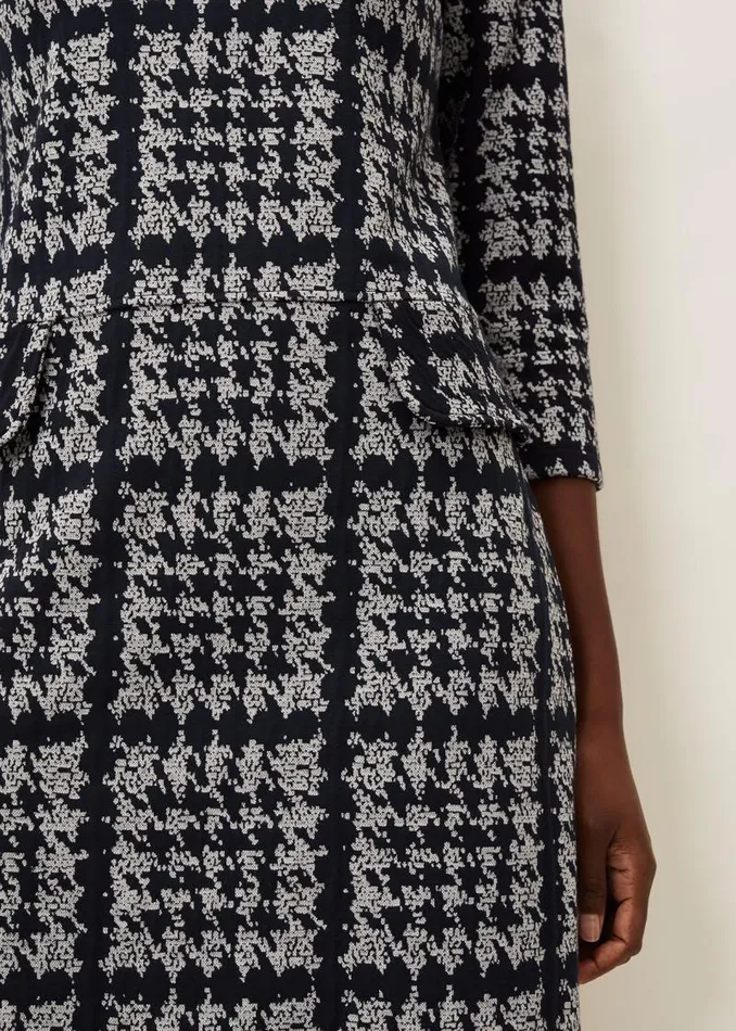 Amani Houndstooth Check Tunic Dress Navygrey Women Phase Eight Dresses