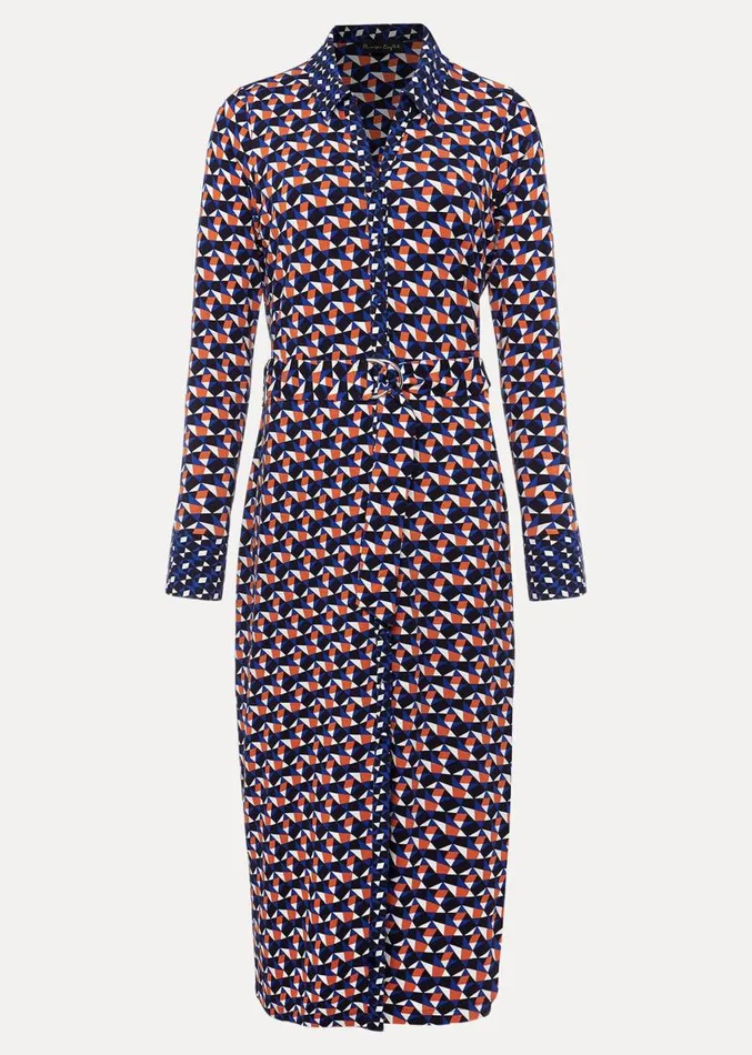 Amel Geo Fitted Jersey Dress Bluemulti Women Phase Eight Dresses