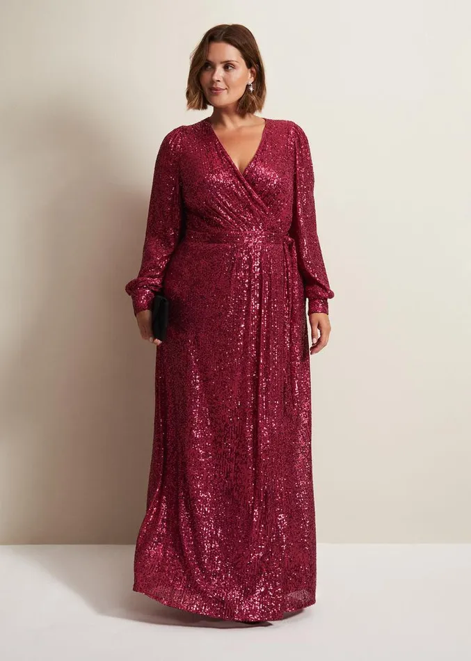 Amily Pink Sequin Maxi Dress Pink Women Phase Eight Dresses