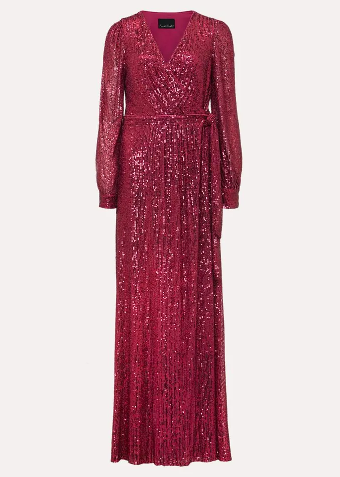 Amily Pink Sequin Maxi Dress Pink Women Phase Eight Dresses