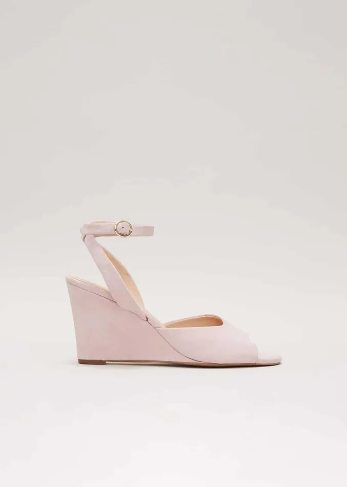 Ankle Strap Peep Toe Wedge Pale Pink Women Phase Eight Occasion Shoes