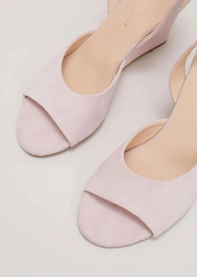 Ankle Strap Peep Toe Wedge Pale Pink Women Phase Eight Occasion Shoes