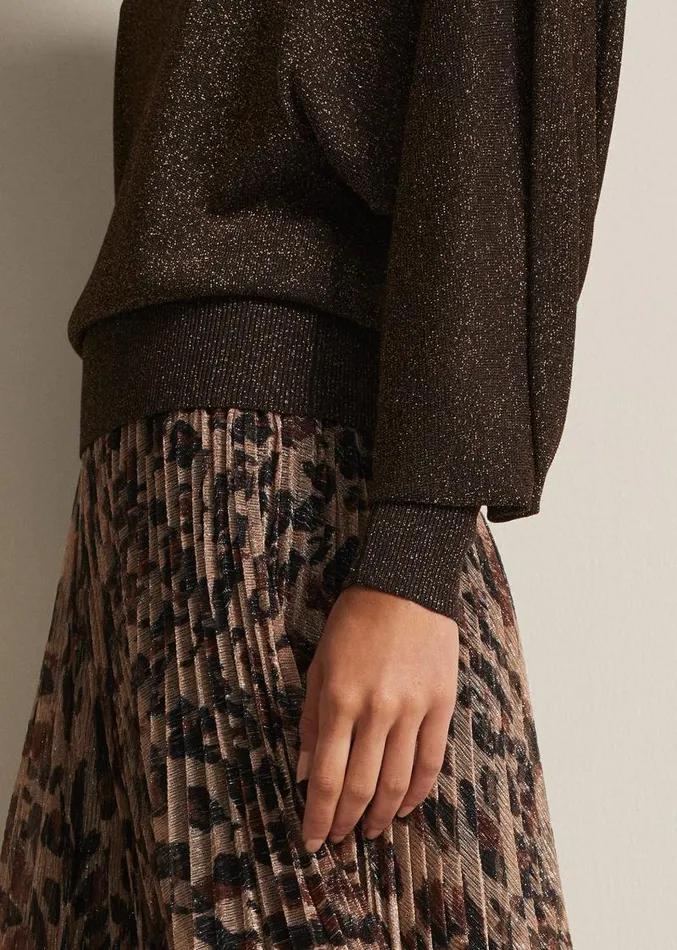 Annalise Lurex Batwing Jumper Bronze Women Phase Eight Knitwear
