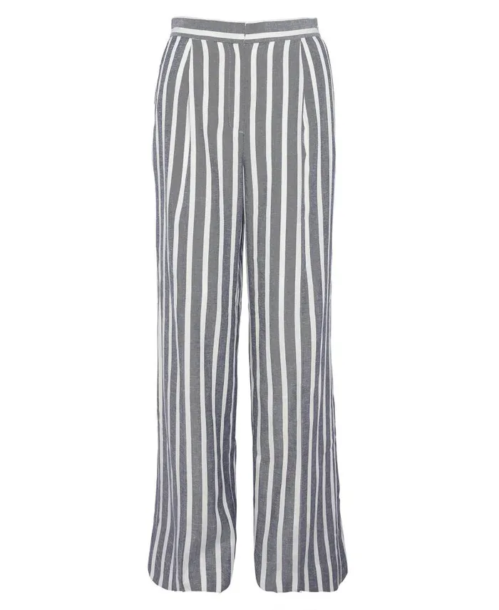 Annalise Striped Trousers Navy Stripe Women Barbour Trousers and Shorts