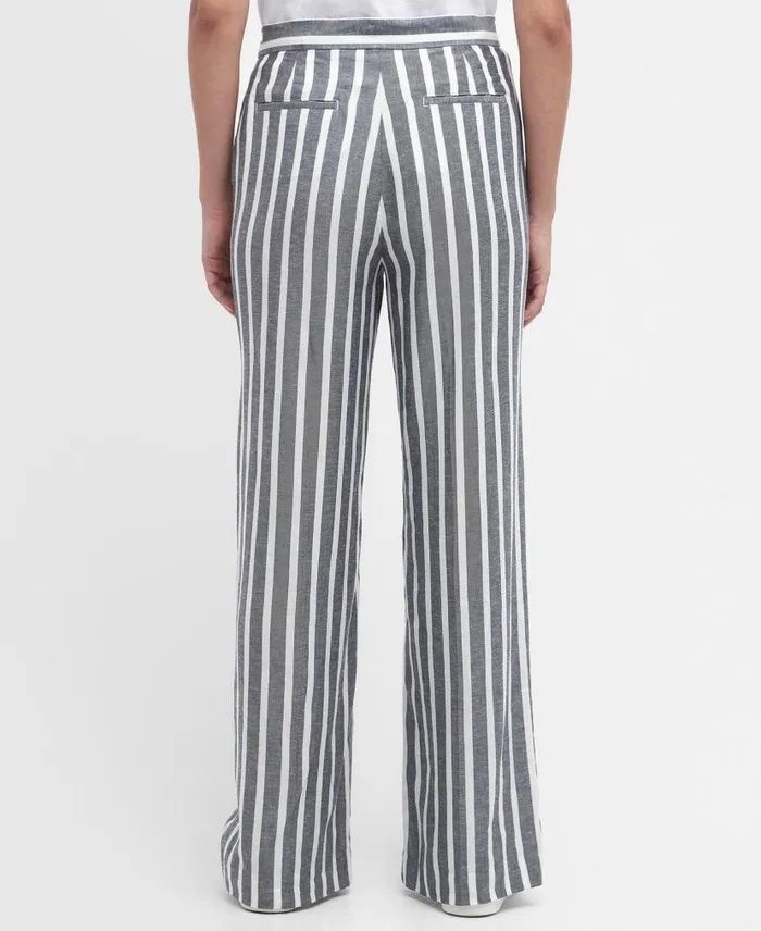 Annalise Striped Trousers Navy Stripe Women Barbour Trousers and Shorts