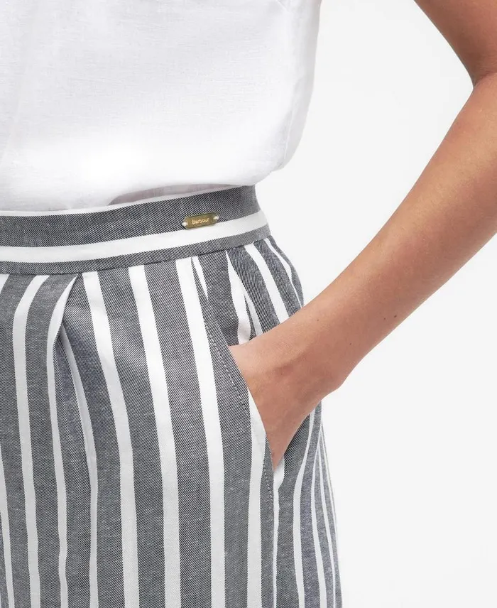 Annalise Striped Trousers Navy Stripe Women Barbour Trousers and Shorts