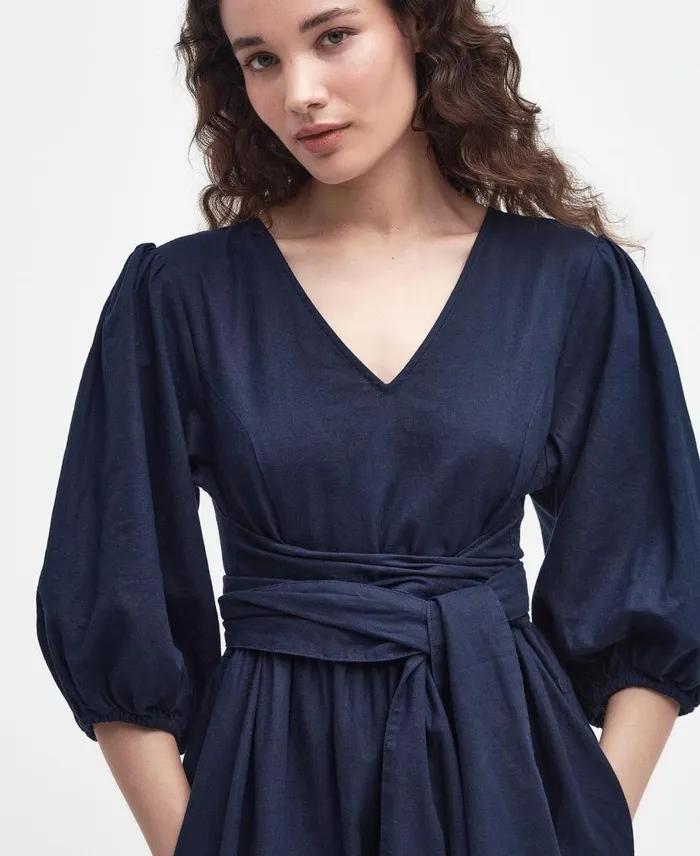 Annie Midi Dress Lemon Souffle Women Barbour Dresses and Skirts