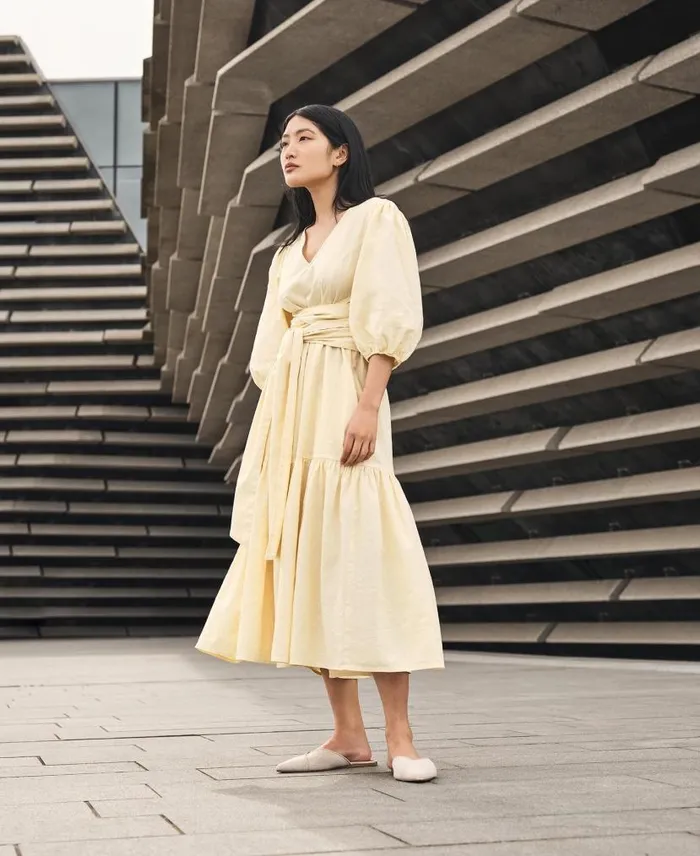 Annie Midi Dress Lemon Souffle Women Barbour Dresses and Skirts