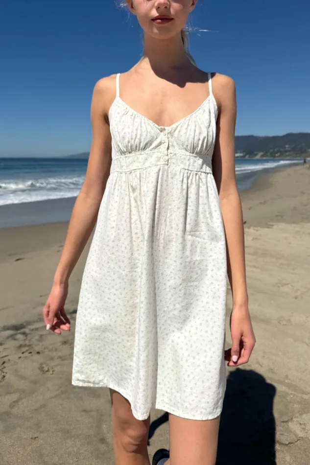 Arianna Floral Dress Sage Ivory Flowers Women Brandy Melville Florals