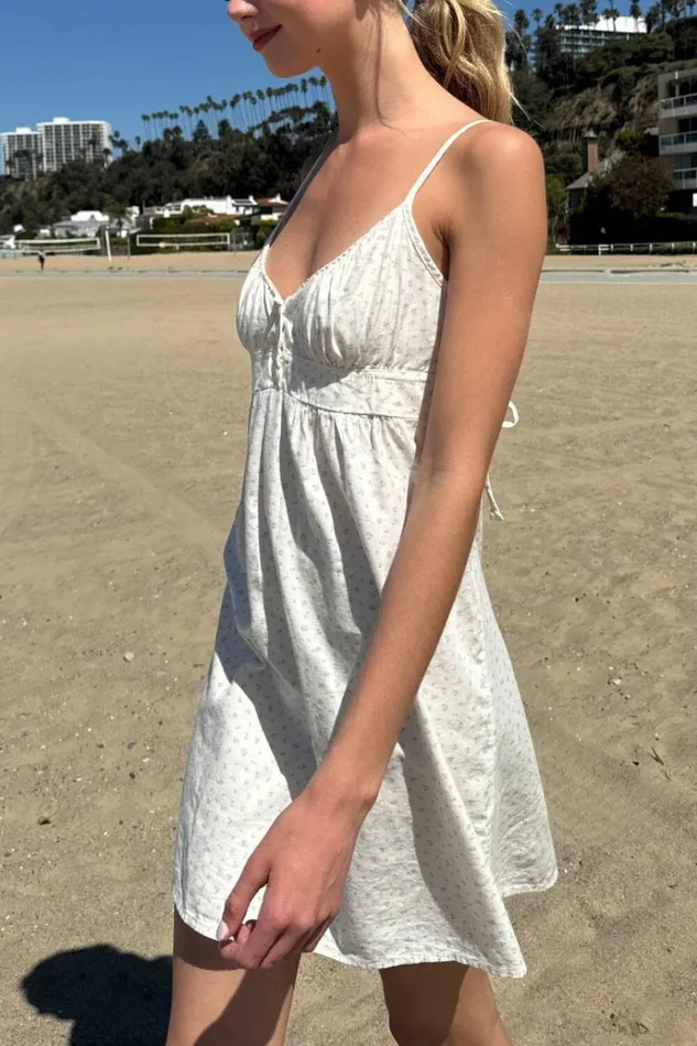 Arianna Floral Dress Sage Ivory Flowers Women Brandy Melville Florals